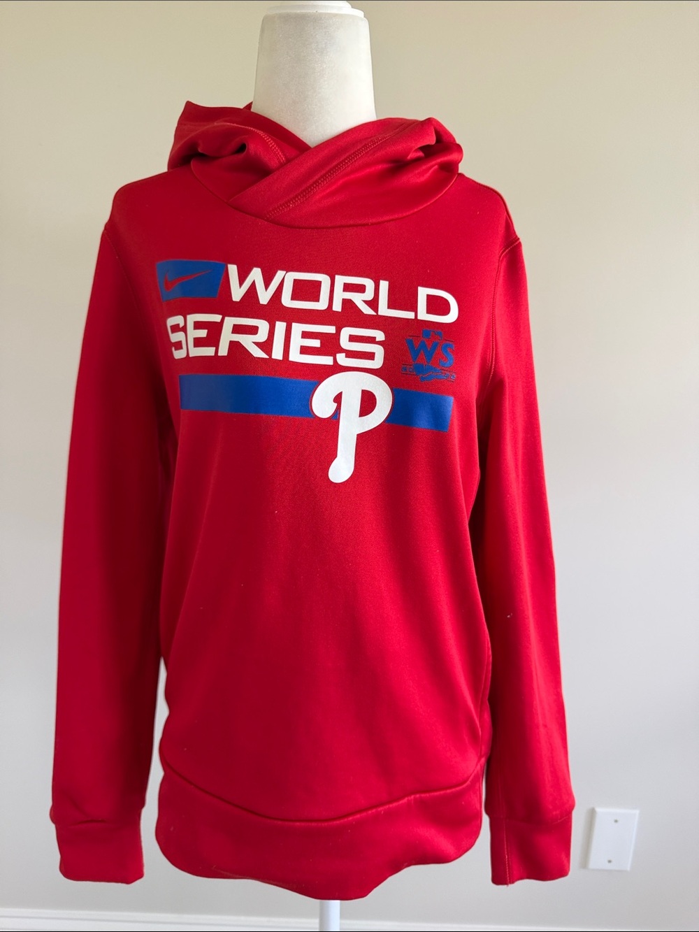 Nike Red Phillies World Series Pullover Hoodie Sz small